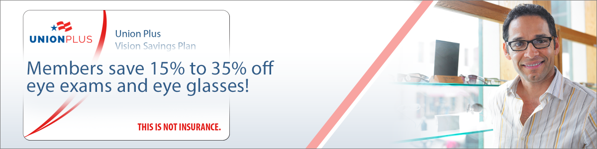 Member save 15% to 35% off eye exams and eye glasses!