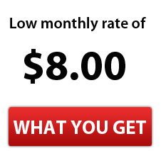 Low monthly rate of $8.00